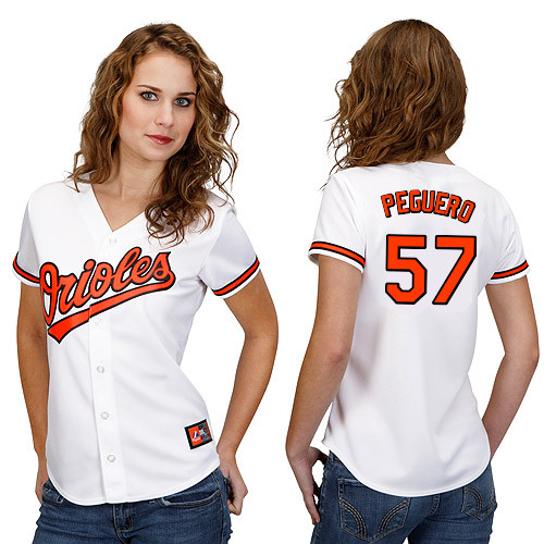 Francisco Peguero #57 Youth Baseball Jersey-Baltimore Orioles Authentic Home White Cool Base MLB Jersey